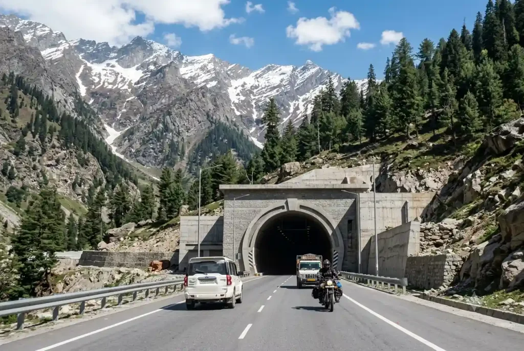 Atal Tunnel road route to reach Manali from Delhi