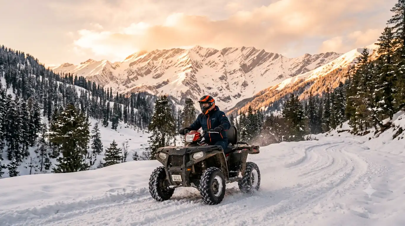 Adventure activities in Manali - ATV ride and skiing in Solang Valley