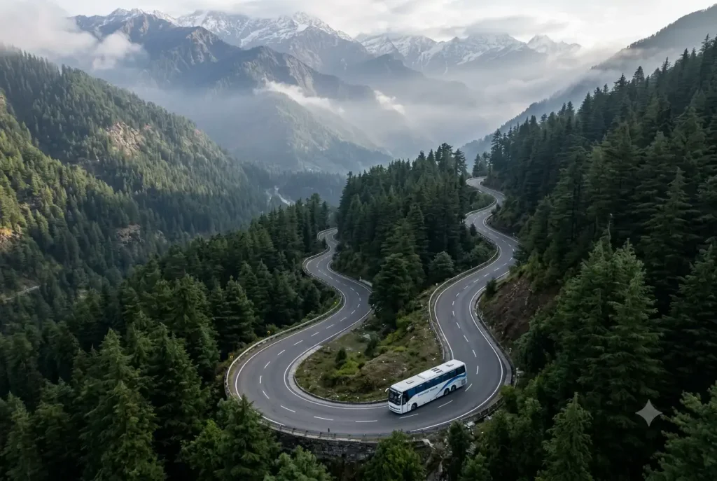 Scenic highway road trip from Delhi to Manali for couple honeymoon package