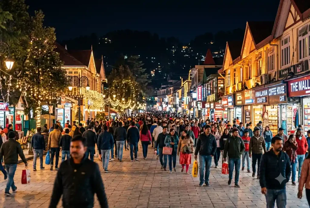 Manali Mall Road decorated during New Year celebrations