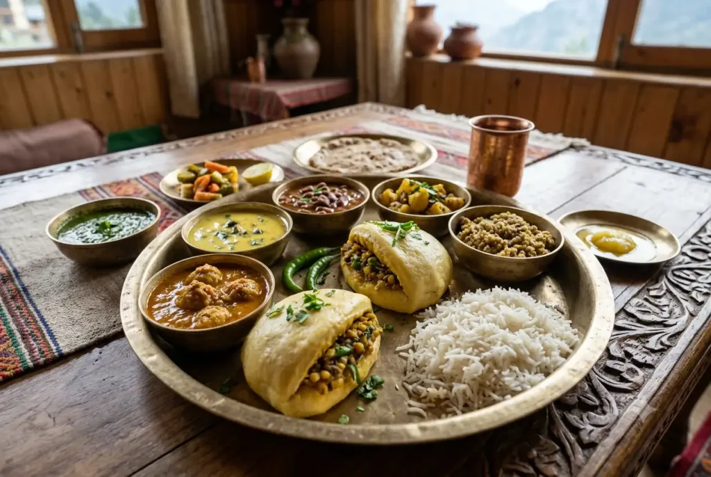 Manali local food Siddu Himachali cuisine