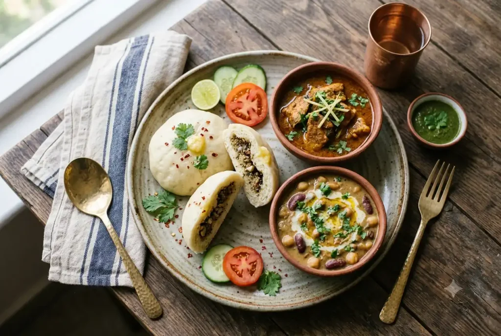 Local food to try in Manali - Siddu and trout fish