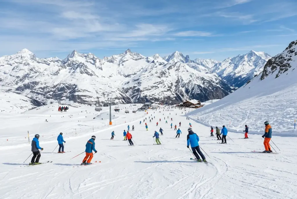 Manali skiing slope Solang Valley winter season
