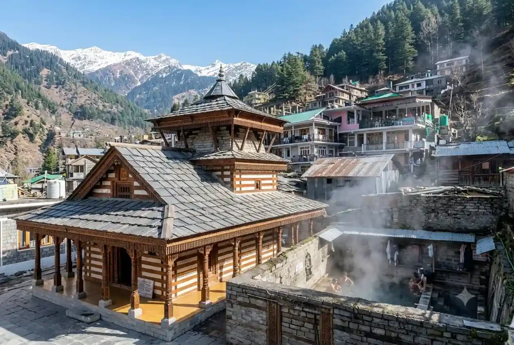 Vashisht hot spring temple in Manali natural sulphur bath
