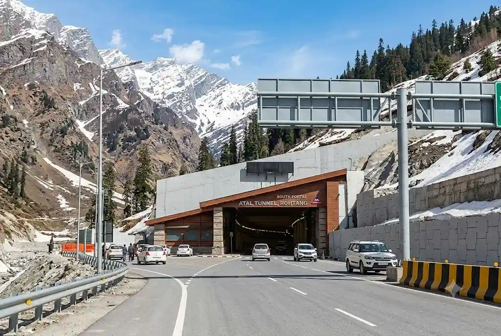 Atal Tunnel near Manali connecting to Rohtang Pass route