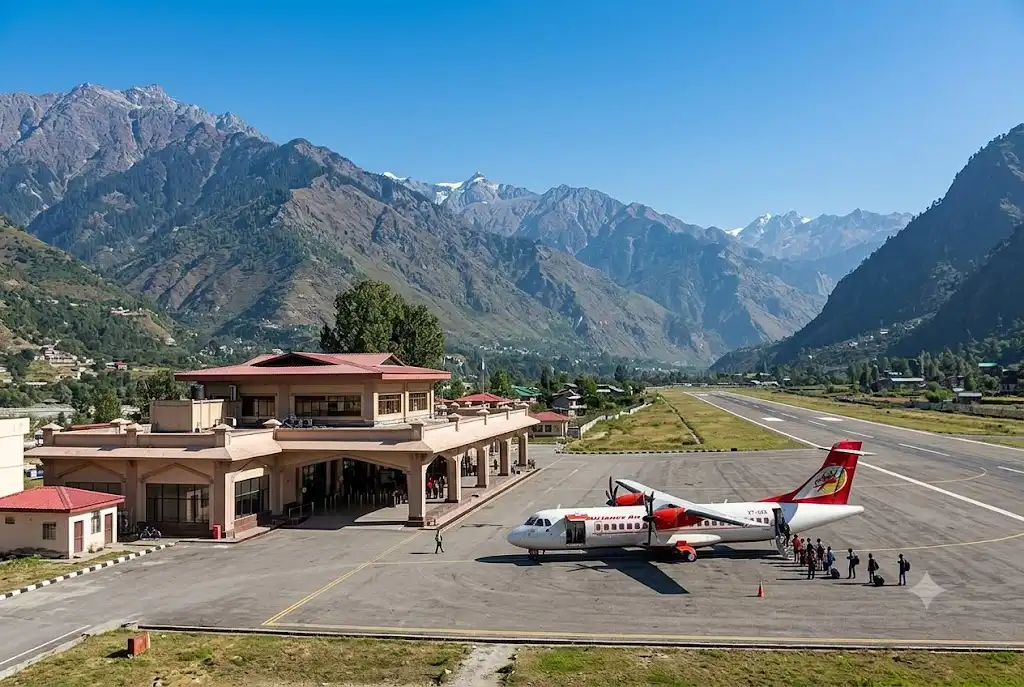Bhuntar airport near Manali for travelers flying in