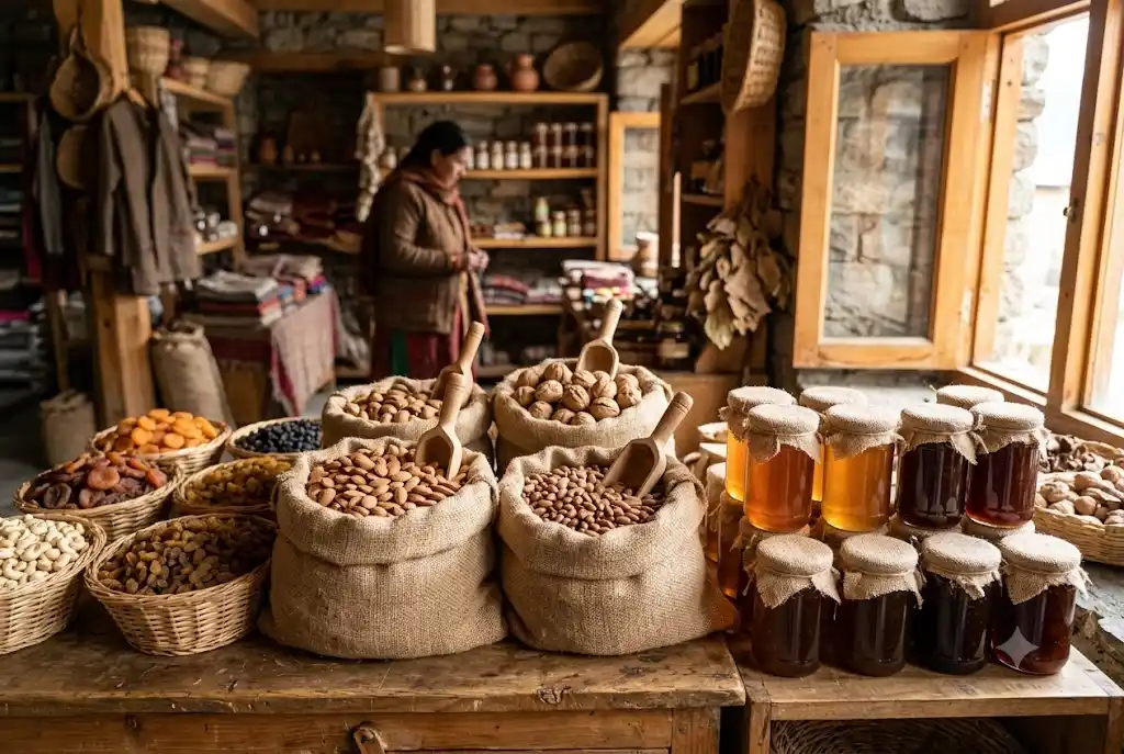 Dry fruits and honey – local Manali famous items for shopping