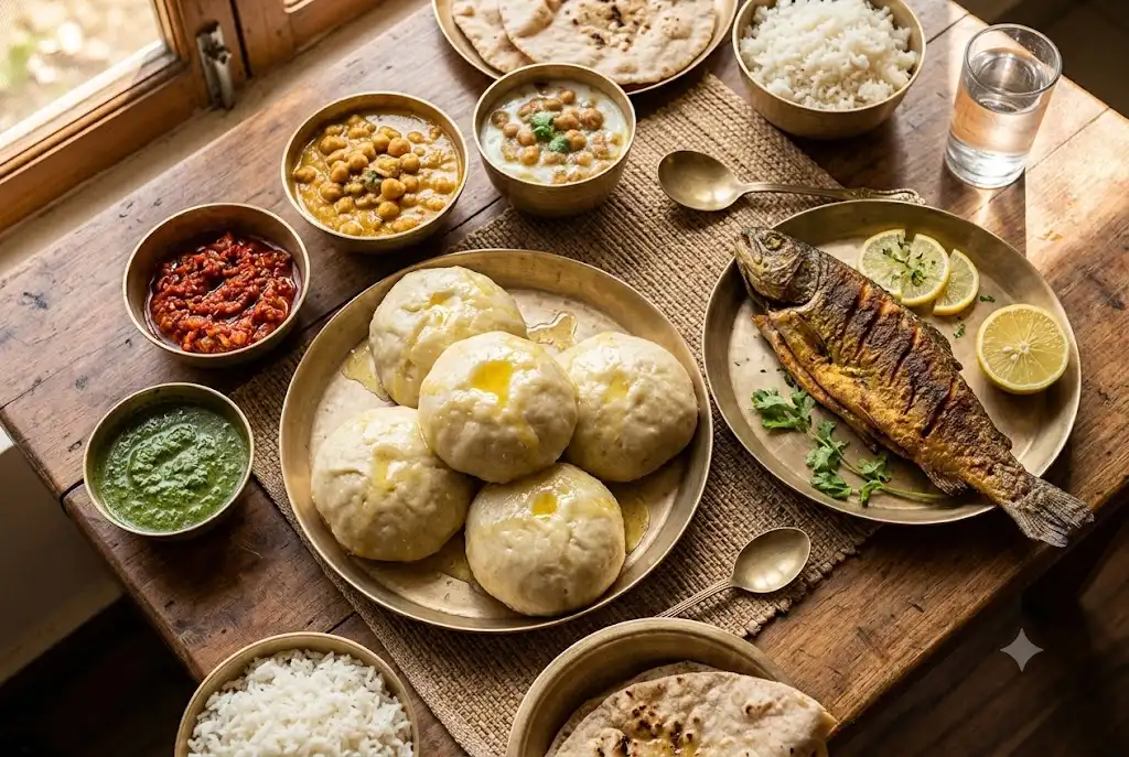 Siddu and fresh trout, must-try local food in Manali