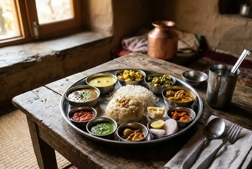 Local Himachali thali food to try in Manali