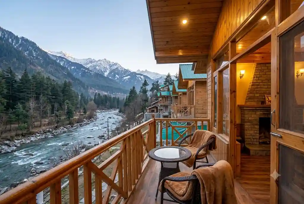 Cozy mountain-view cottage stay option in Manali