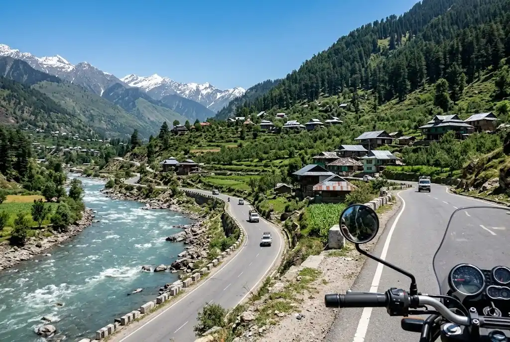 Manali to Parvati Valley distance scenic drive along the river