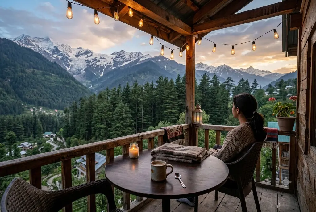 Old Manali cafe and mountain view homestay
