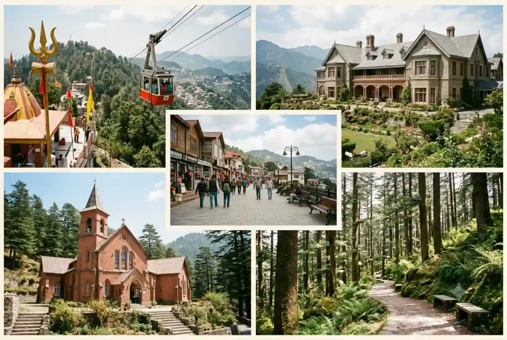Top places for first-time visitors in Shimla: Mall Road, Jakhu Temple, Viceregal Lodge, Christ Church and Kufri