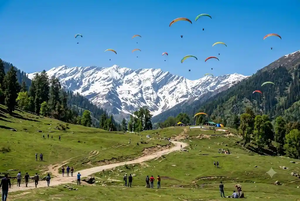 Paragliding adventure at Solang Valley, Manali