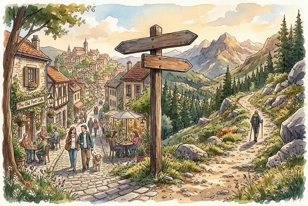 Illustration showing who should visit Shimla for heritage and cafés versus who should choose wilderness trails